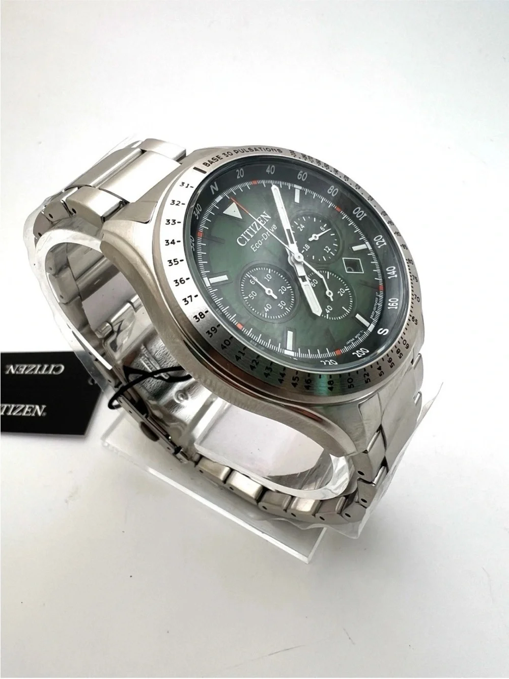 Citizen Eco-Drive Chronograph Green/Silver Stainless Steel Watch